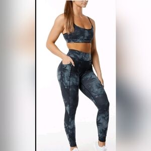 ALPHALETE Tie Dye Women Legging Size ?  See Measures With Pockets